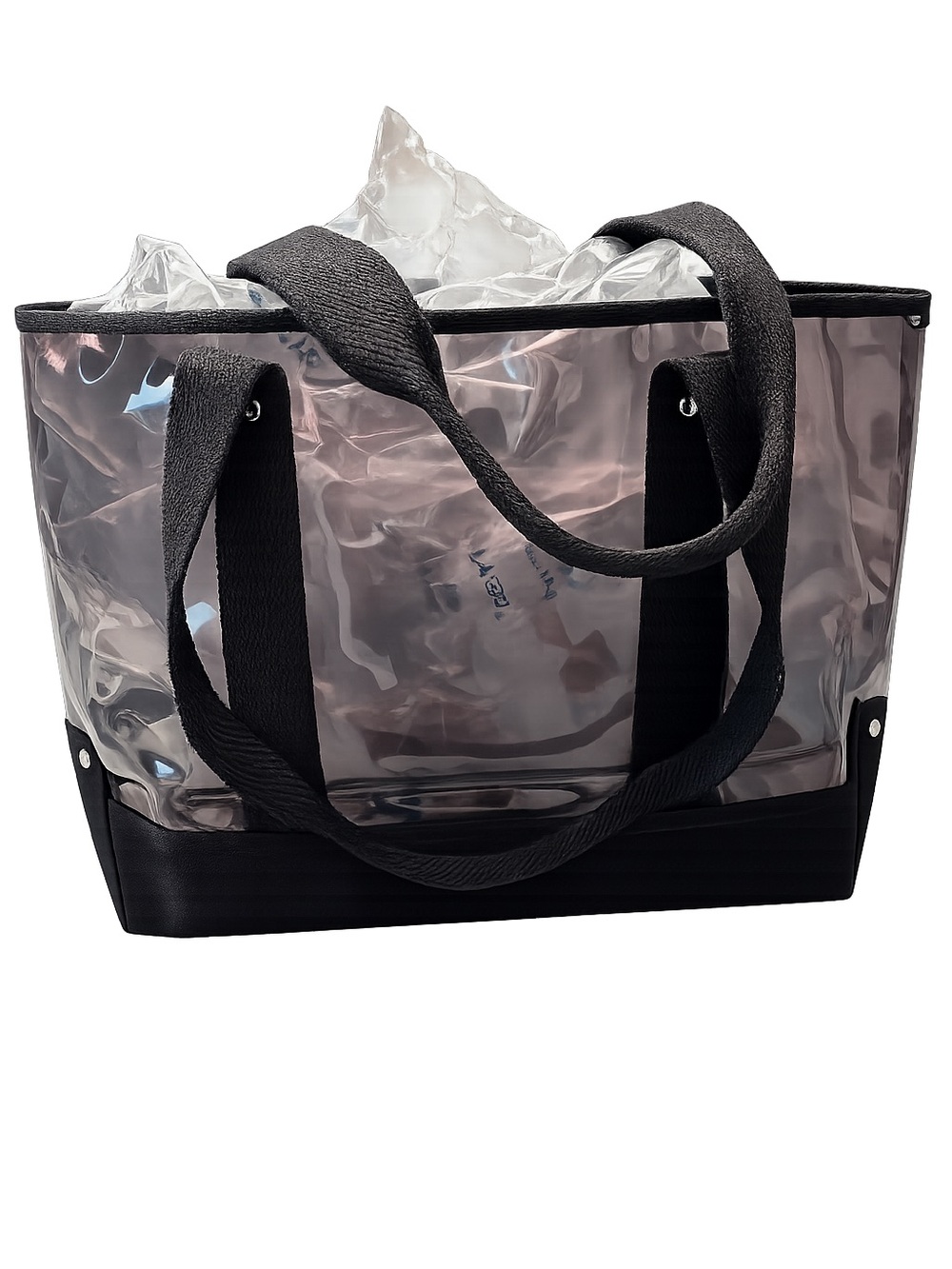 Coach Fragrance Clear Black PVC Tote Bag Large Reusable Shopper Travel Beach - Picture 6 of 12
